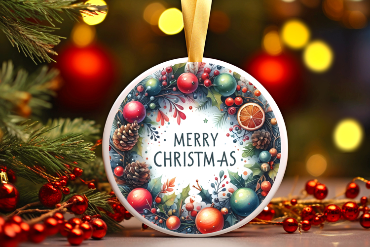 Round Christmass Ornament Sublimation|Clipart