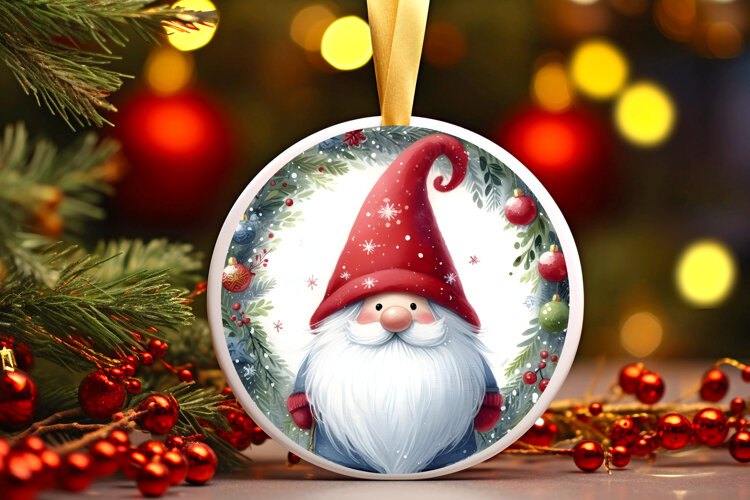Round Christmass Ornament Sublimation|Clipart example image 1