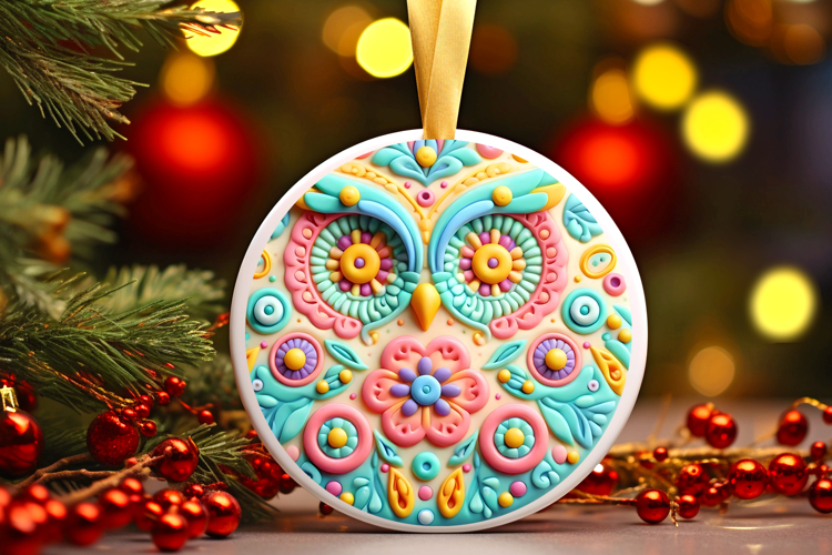 Round Christmass Ornament Sublimation|Clipart