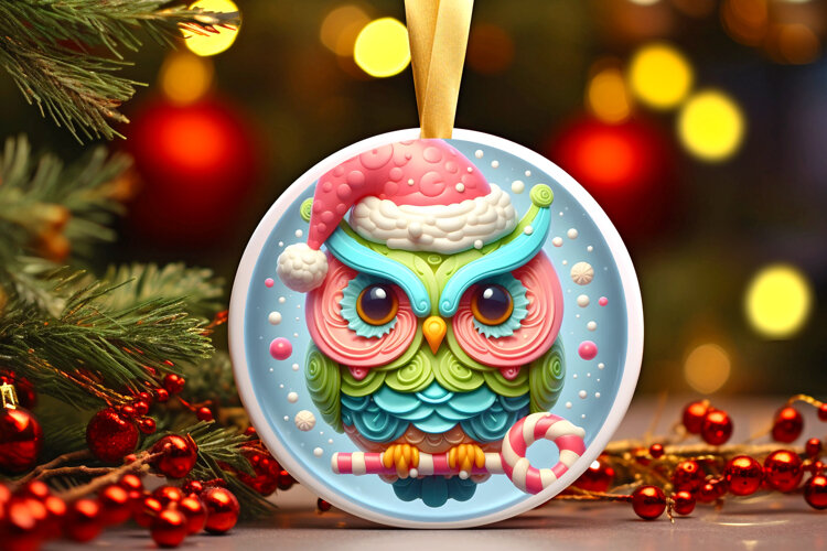 Round Christmass Ornament Sublimation|Clipart example image 1