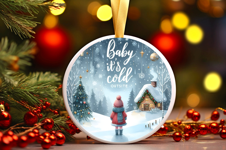 Round Christmass Ornament Sublimation|Clipart