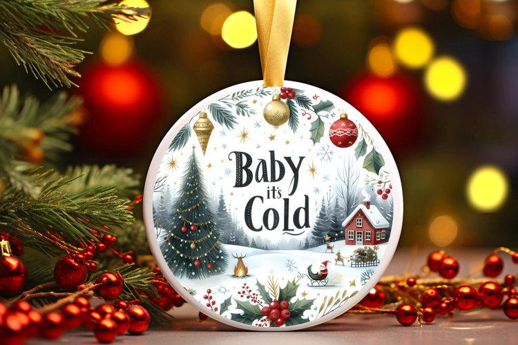 Round Christmass Ornament Sublimation|Clipart