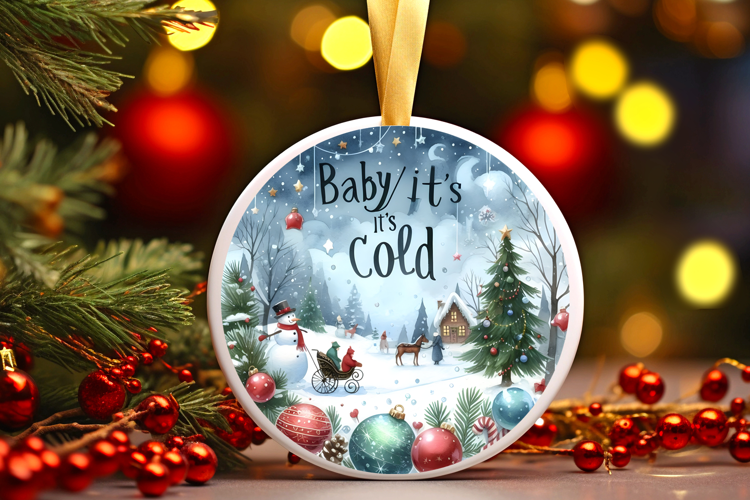 Round Christmass Ornament Sublimation|Clipart