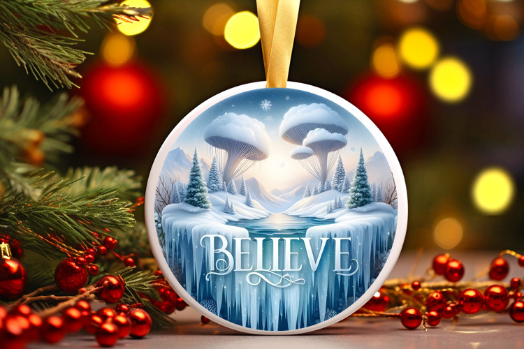Round Christmass Ornament Sublimation|Clipart