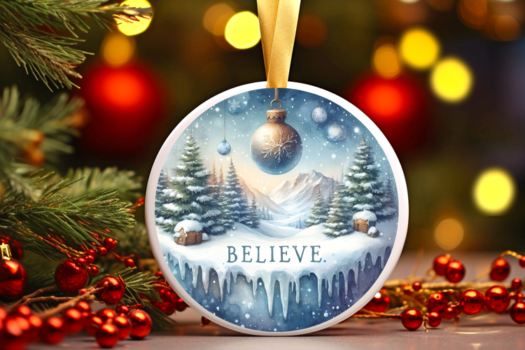Round Christmass Ornament Sublimation|Clipart