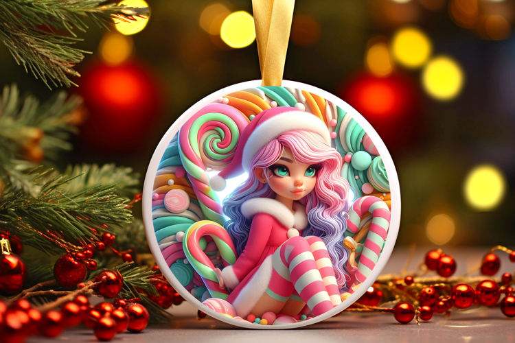 Round Christmass Ornament Sublimation|Clipart