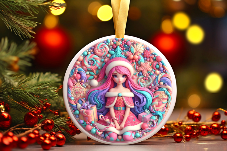 Round Christmass Ornament Sublimation|Clipart