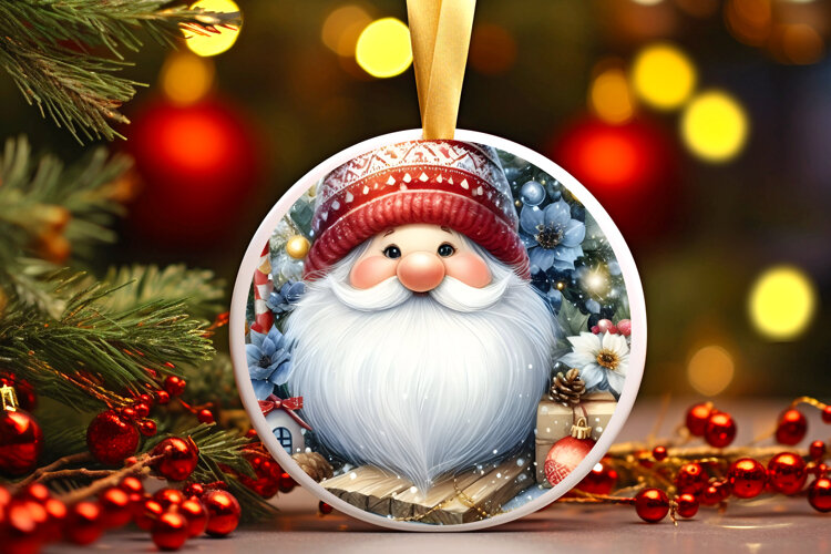 Round Christmass Ornament Sublimation|Clipart example image 1