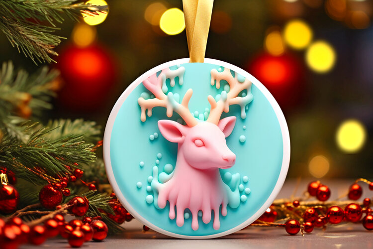 Round Christmass Ornament Sublimation|Clipart example image 1
