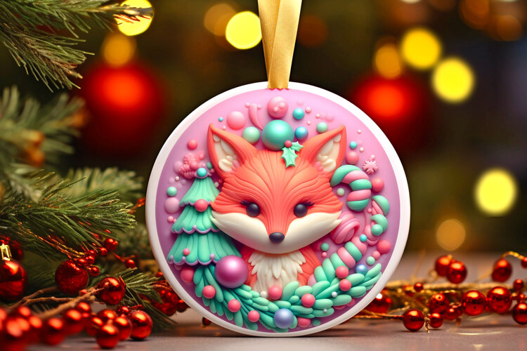Round Christmass Ornament Sublimation|Clipart example image 1