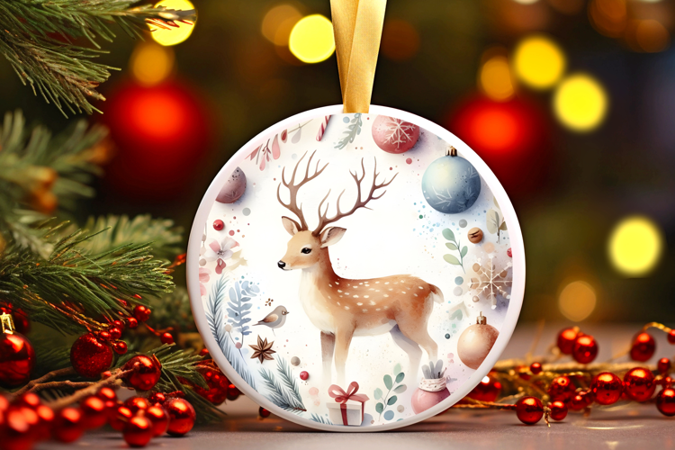Round Christmass Ornament Sublimation|Clipart