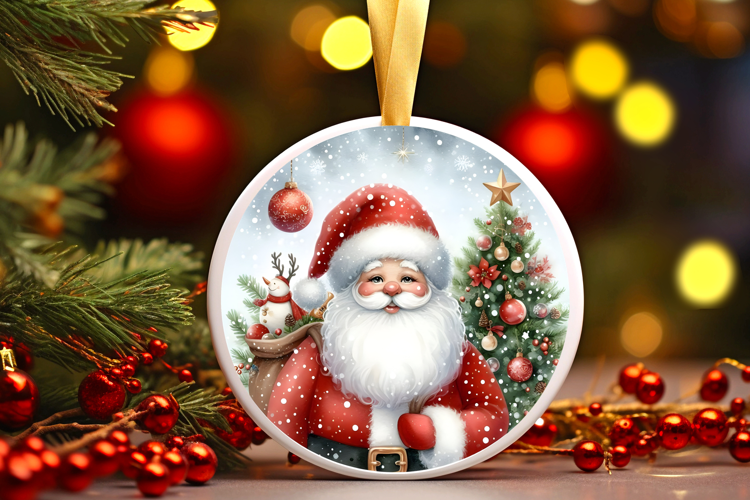 Round Christmass Ornament Sublimation|Clipart