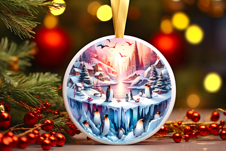 Round Christmass Ornament Sublimation|Clipart