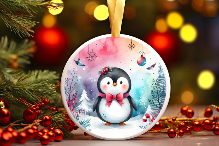 Round Christmass Ornament Sublimation|Clipart example image 1