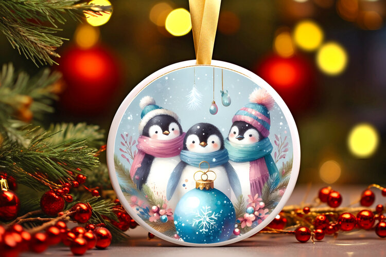 Round Christmass Ornament Sublimation|Clipart example image 1