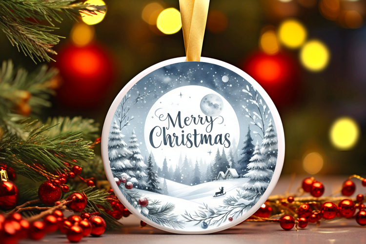 Round Christmass Ornament Sublimation|Clipart