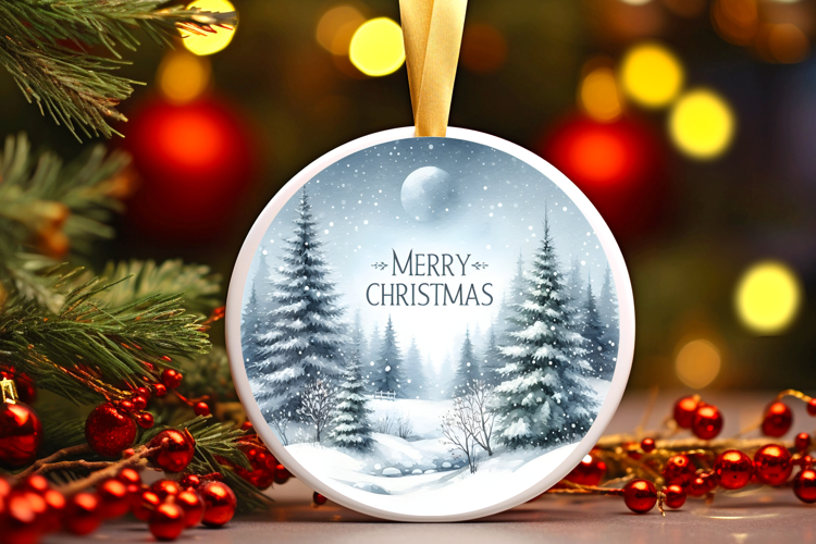 Round Christmass Ornament Sublimation|Clipart