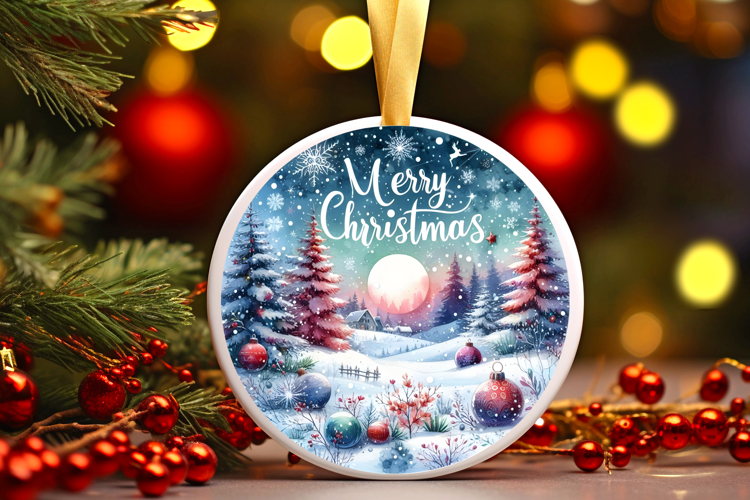 Round Christmass Ornament Sublimation|Clipart