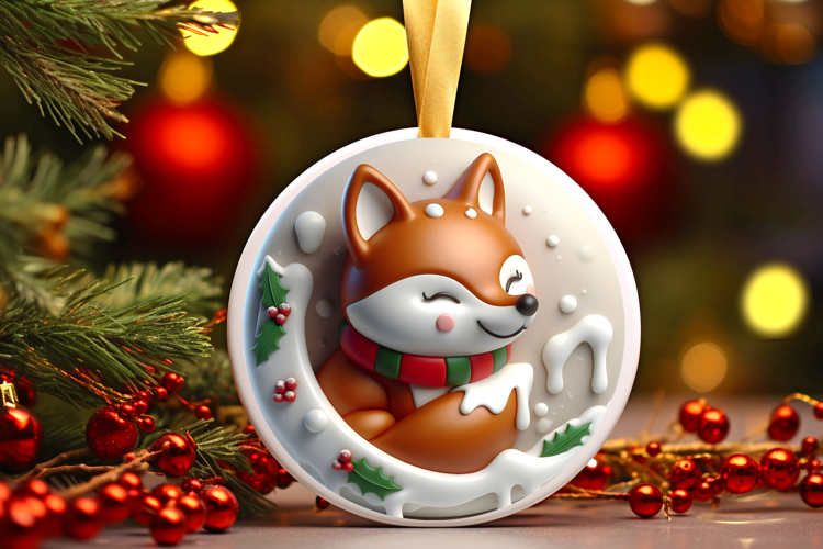 Round Christmass Ornament Sublimation|Clipart