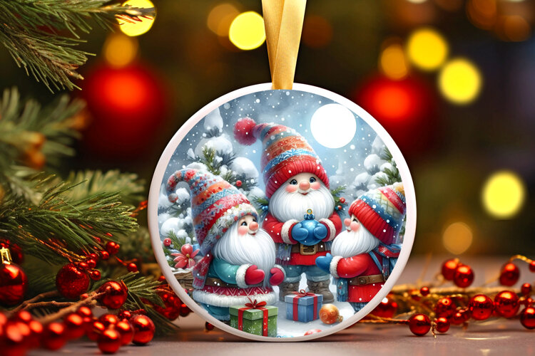 Round Christmass Ornament Sublimation|Clipart example image 1
