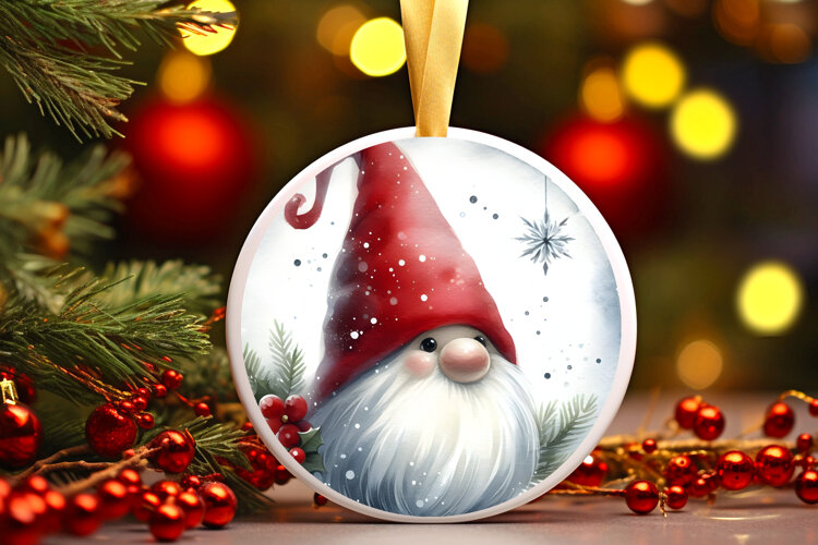 Round Christmass Ornament Sublimation|Clipart example image 1