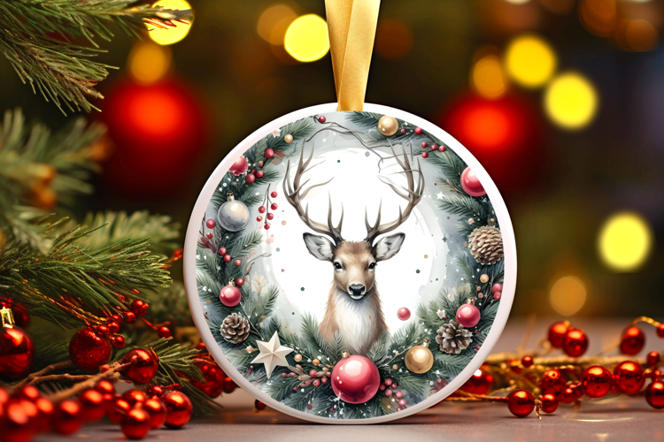 Round Christmass Ornament Sublimation|Clipart