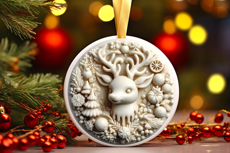 Round Christmass Ornament Sublimation|Clipart