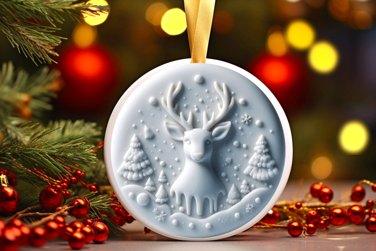 Round Christmass Ornament Sublimation|Clipart