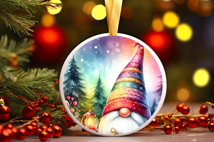 Round Christmass Ornament Sublimation|Clipart example image 1