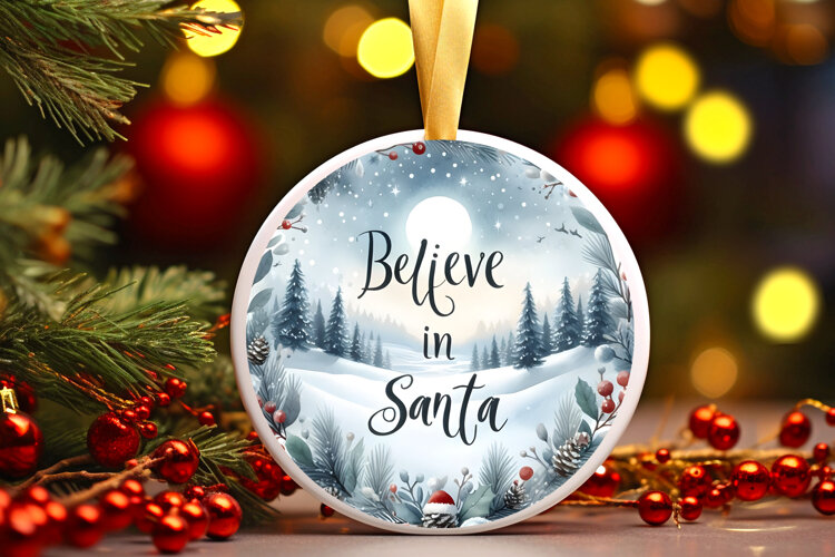 Round Christmass Ornament Sublimation|Clipart example image 1