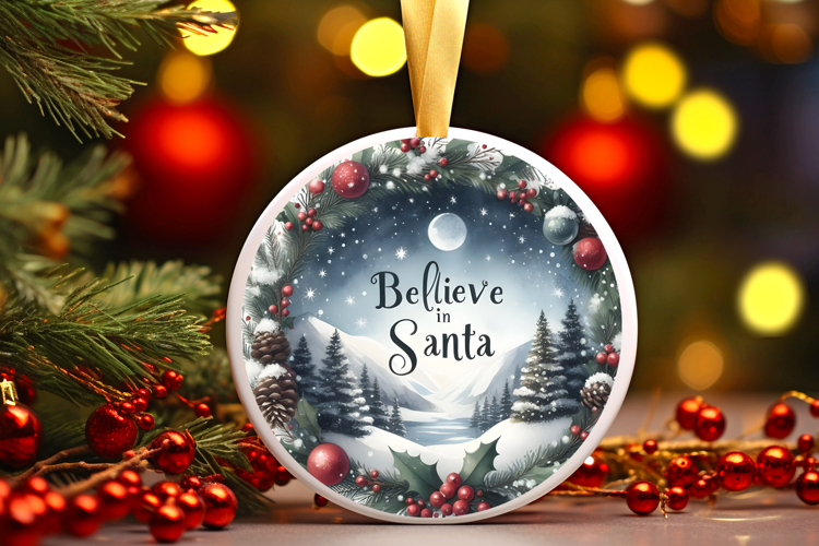 Round Christmass Ornament Sublimation|Clipart