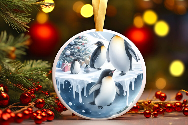 Round Christmass Ornament Sublimation|Clipart example image 1