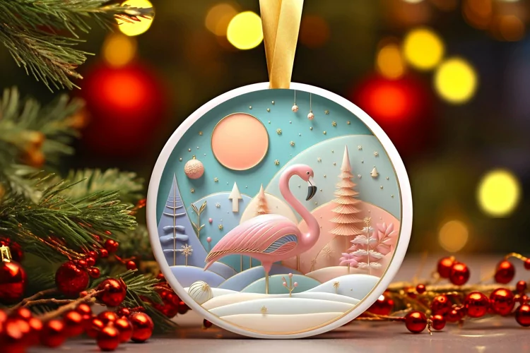 Round Christmas Ornament Sublimation|Clipart
