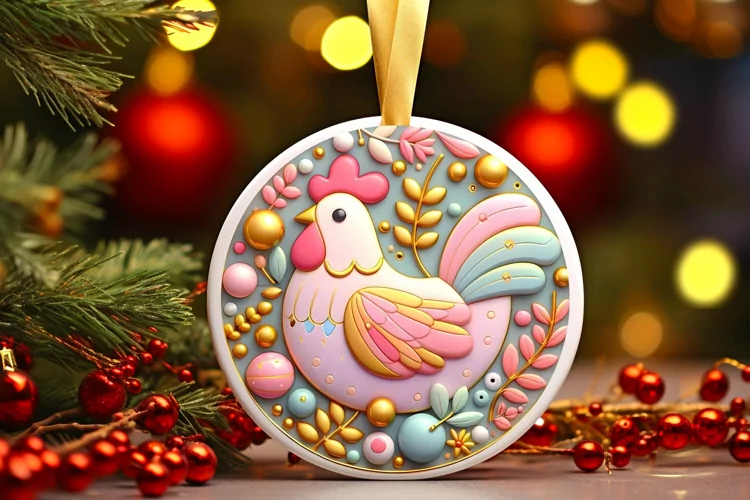 Round Christmas Ornament Sublimation|Clipart