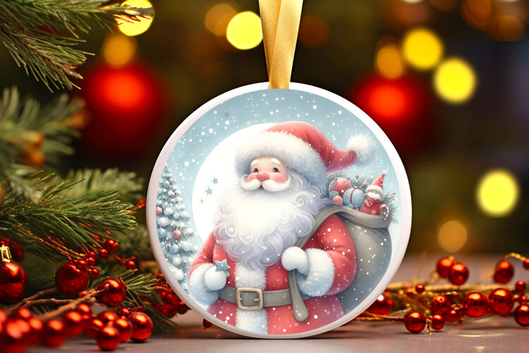 Round Christmass Ornament Sublimation|Clipart example image 1