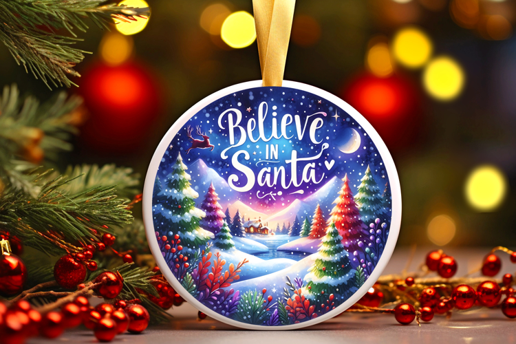 Round Christmass Ornament Sublimation|Clipart