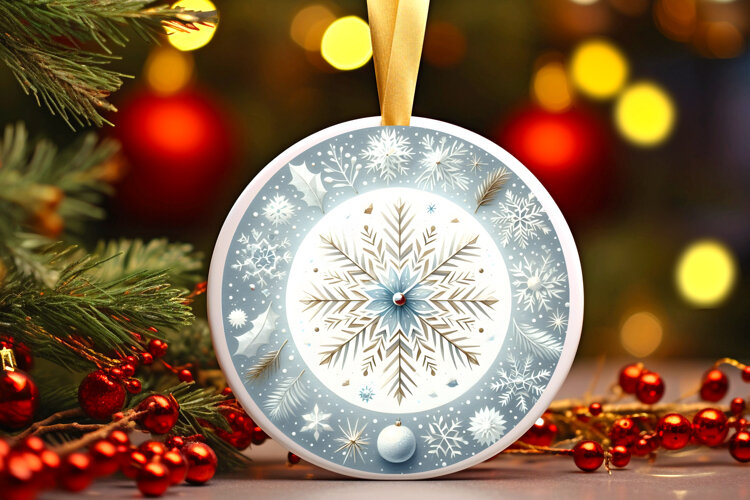Round Christmass Ornament Sublimation|Clipart example image 1