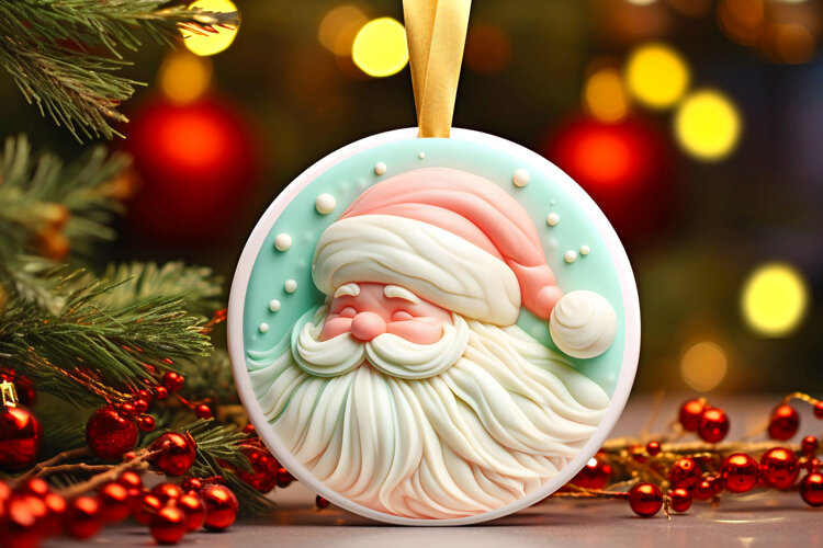 Round Christmass Ornament Sublimation|Clipart example image 1