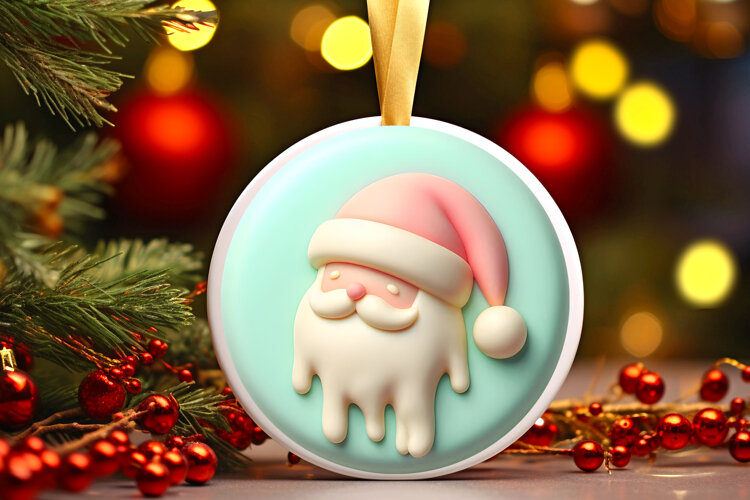 Round Christmass Ornament Sublimation|Clipart example image 1
