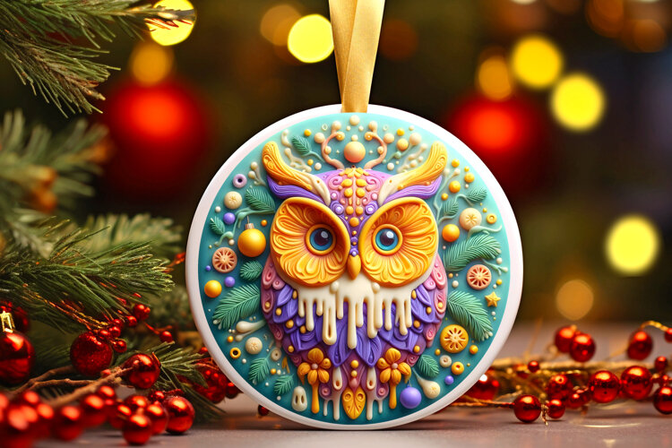 Round Christmass Ornament Sublimation|Clipart example image 1