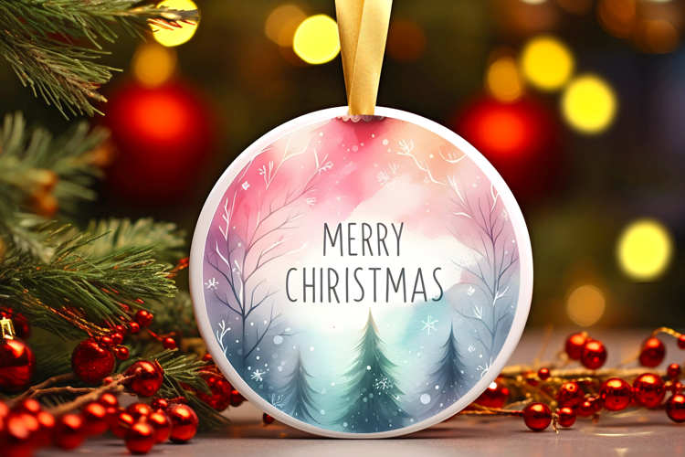 Round Christmass Ornament Sublimation|Clipart