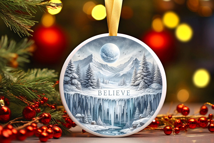 Round Christmass Ornament Sublimation|Clipart