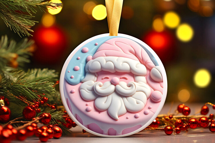 Round Christmass Ornament Sublimation|Clipart example image 1
