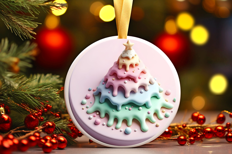 Round Christmass Ornament Sublimation|Clipart