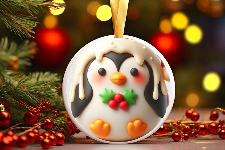 Round Christmass Ornament Sublimation|Clipart example image 1
