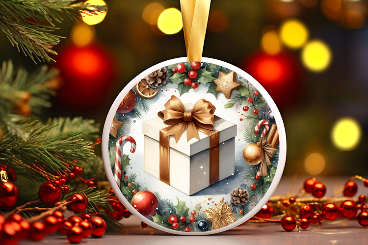 Round Christmass Ornament Sublimation|Clipart
