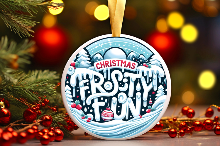 Round Christmass Ornament Sublimation|Clipart