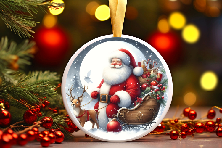 Round Christmass Ornament Sublimation|Clipart