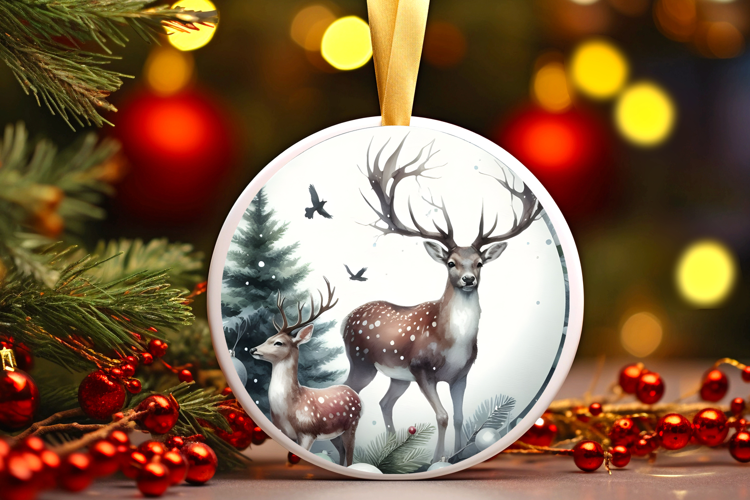 Round Christmass Ornament Sublimation|Clipart