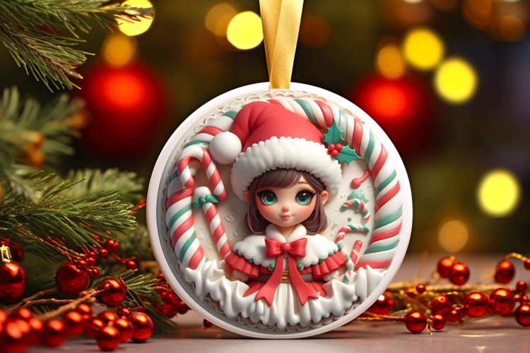 Round Christmass Ornament Sublimation|Clipart